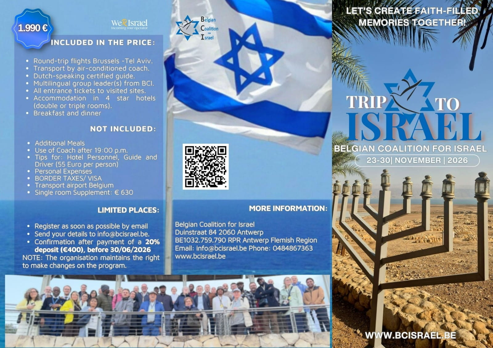 Trip to Israel Flyer Front