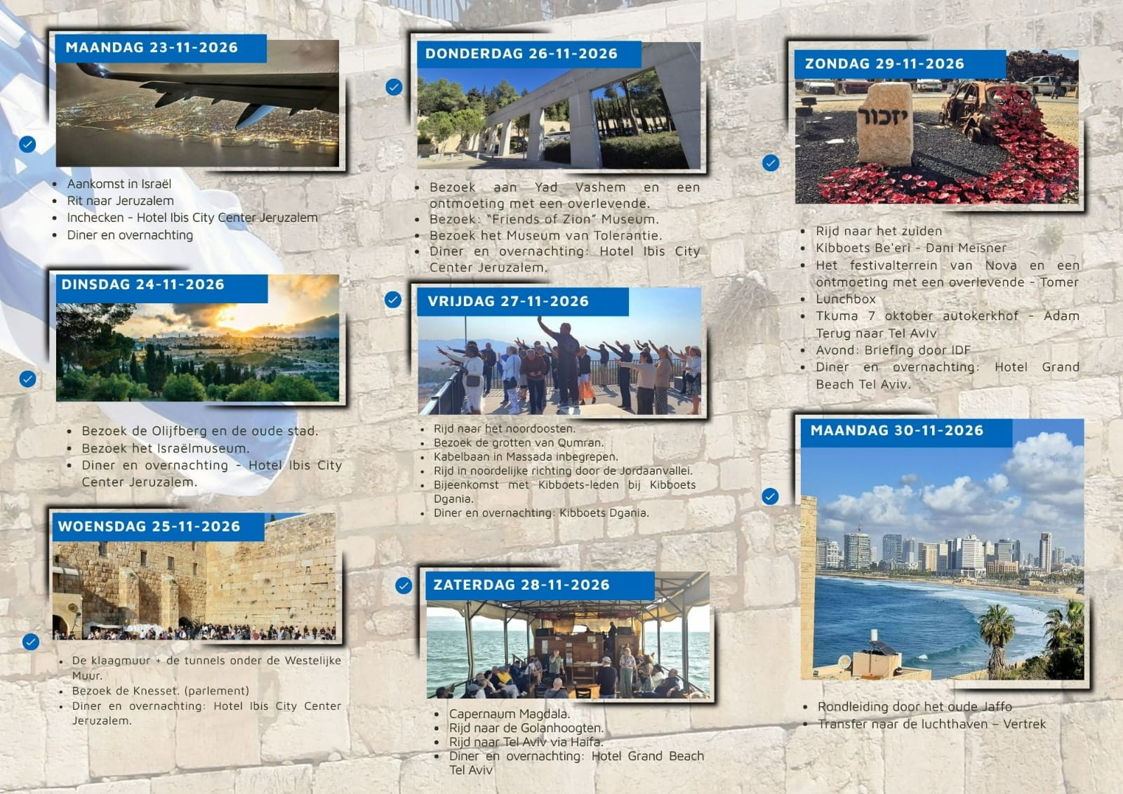 Reis naar Israël Flyer Back